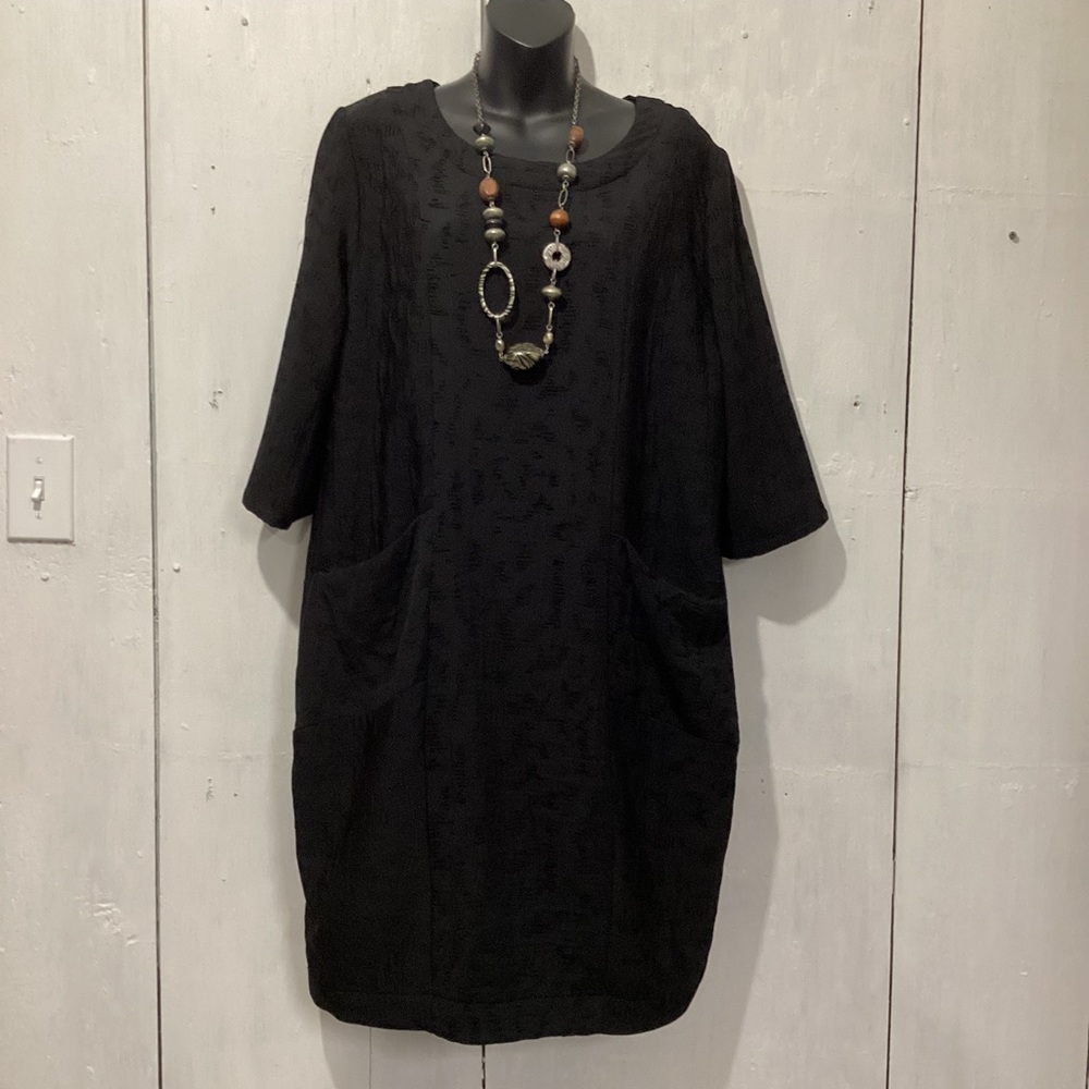 Niche Black Shift Dress, Size M